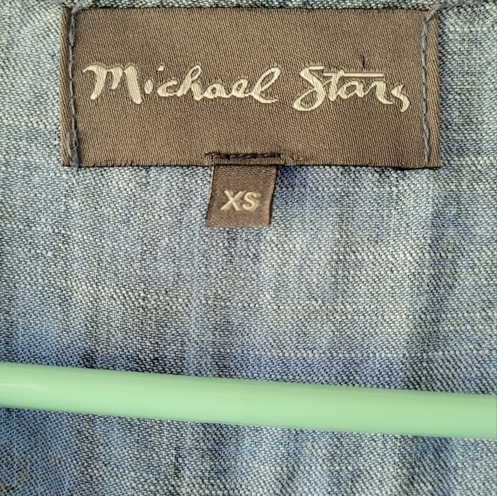 Michael Stars Chambray Denim Shirt Dress Tencel Linen Lightweight - Picture 3 of 5